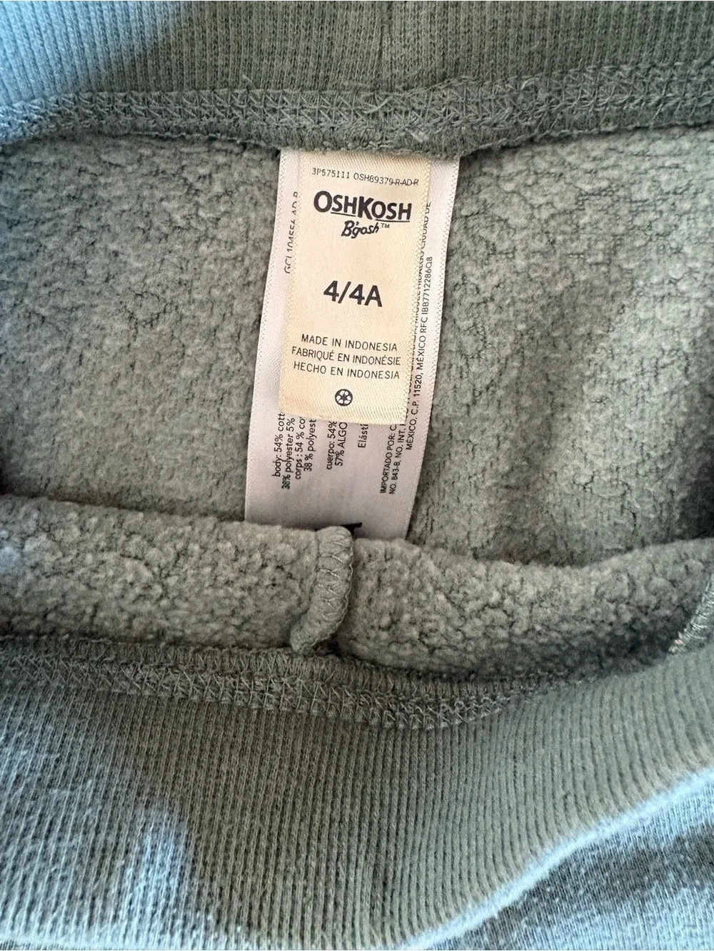 OshKosh B'gosh Light Green Cozy Fleece Hoodie 4T